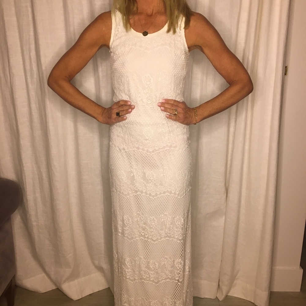 Beautiful white lace maxi dress